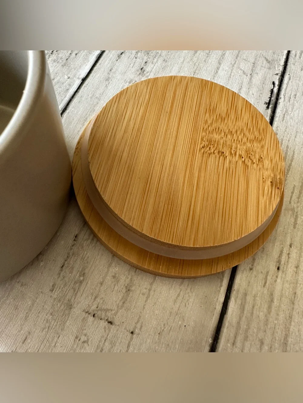 PREOWNED NESPRESSO SUGAR BOWL BAMBOO LID GREY CONTAINER